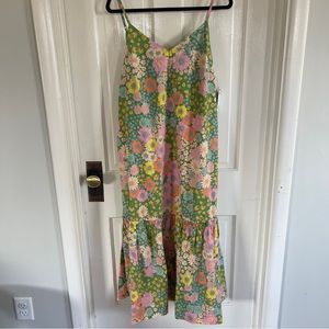 Scoop Women’s Back Bow Midi Dress Green Floral